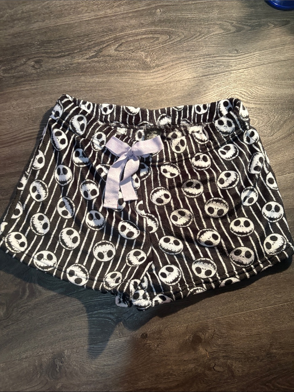Disney Jack Skellington Black & White Lounge Shorts with Bow